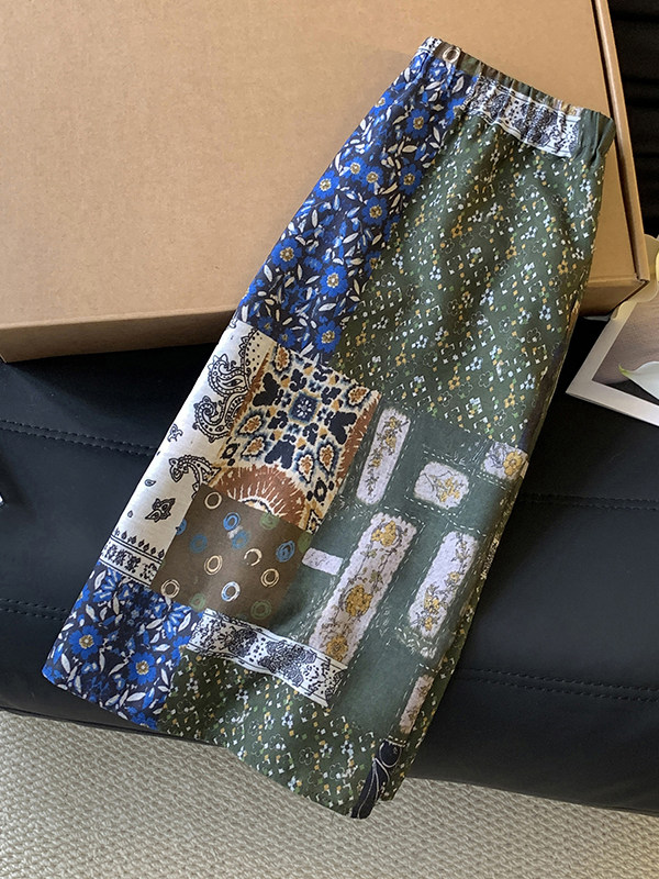 Korean Japanese Large Size Thi - Midi Skirt Floral recension och pris