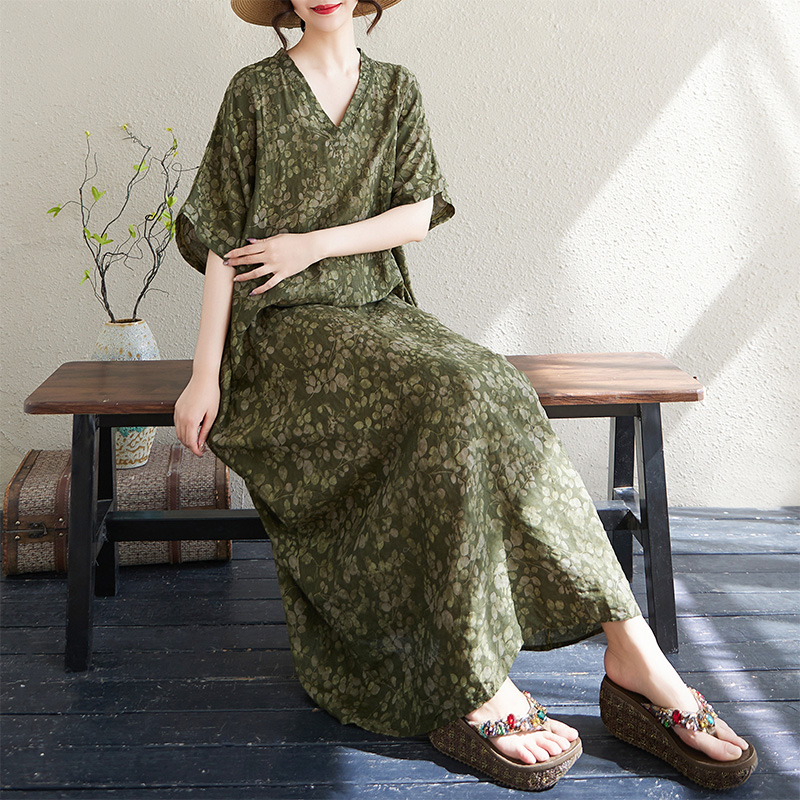 Summer V-Neck Loose Cotton Lin - Linen Dress Wrap recension och pris