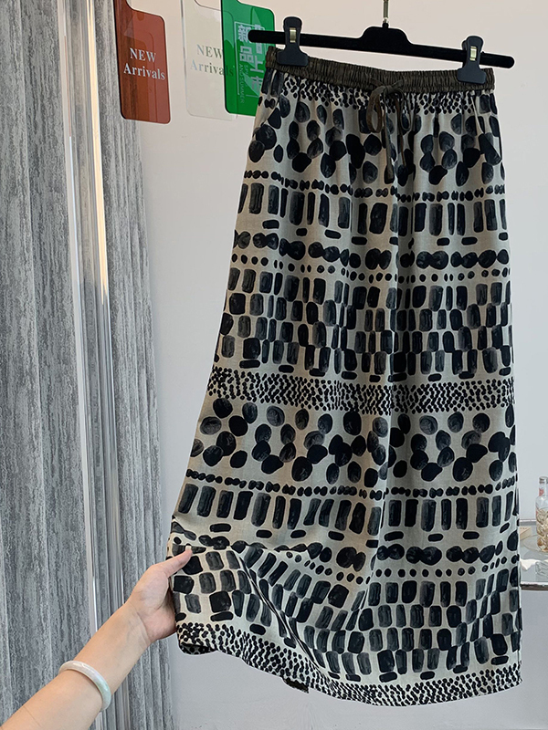 Retro Floral Print Loose Light - Midi Skirt Floral recension och pris