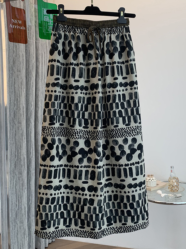 Retro Floral Print Loose Light - Midi Skirt Floral recension och pris