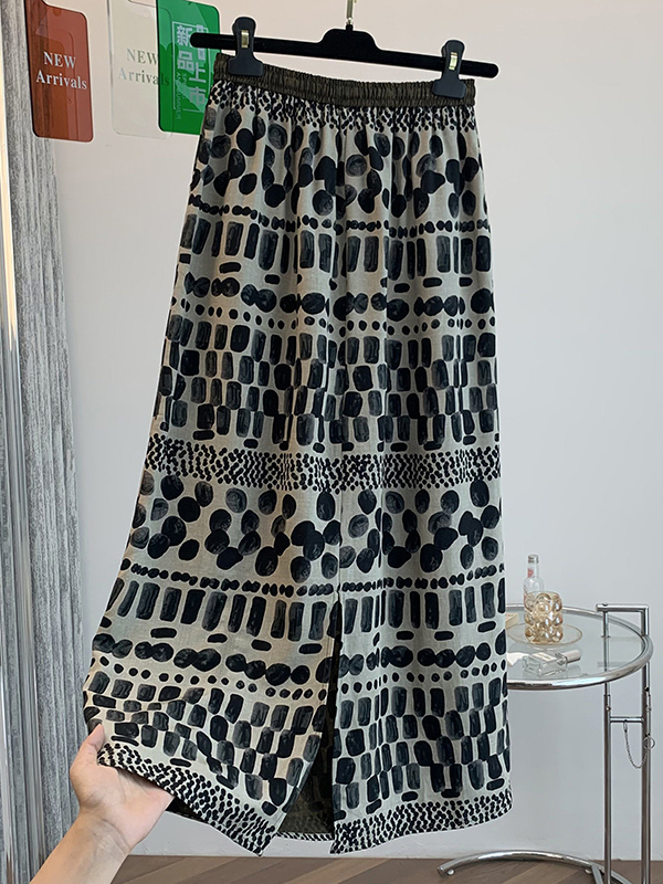 Retro Floral Print Loose Light - Midi Skirt Floral recension och pris