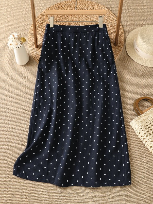 High Waist Floral Half Skirt T - Midi Skirt Floral recension och pris