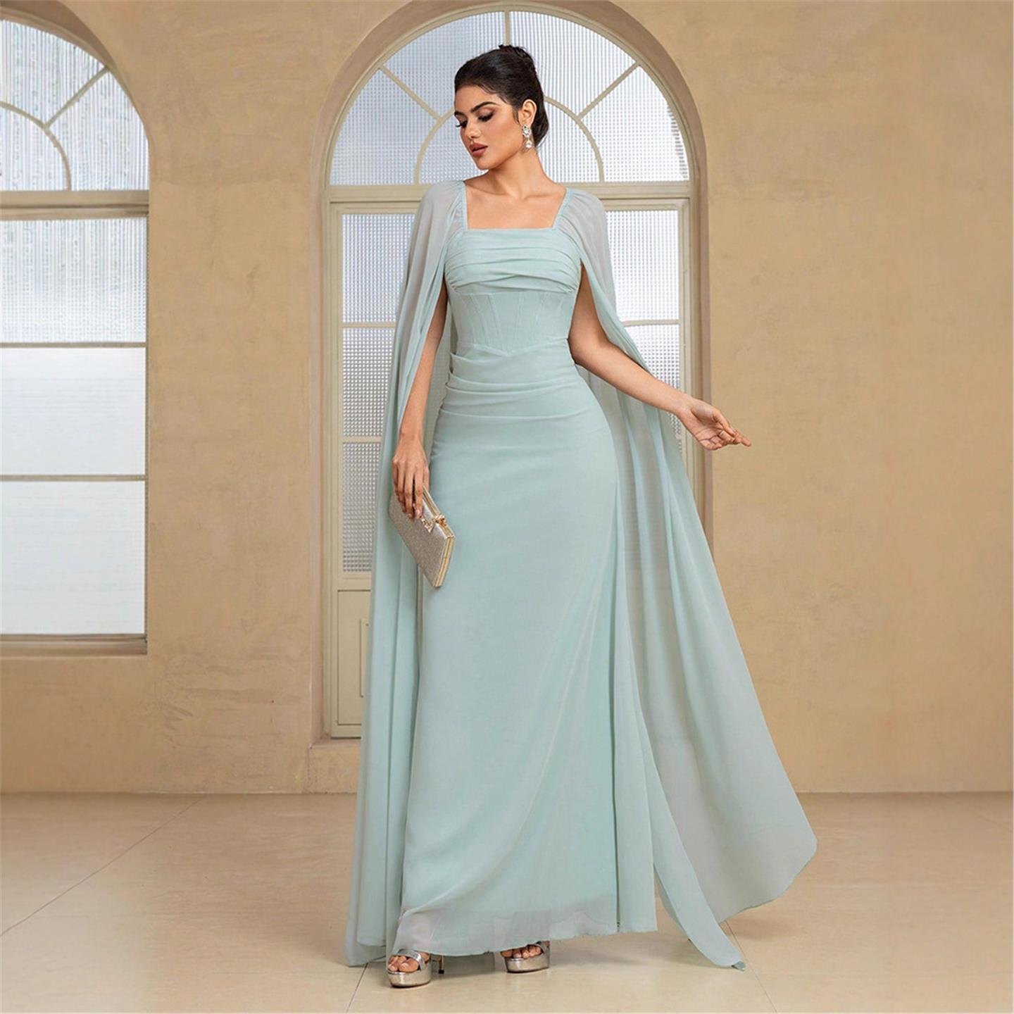 Elegant Long Evening Dress Pur - Linen Dress Wrap recension och pris